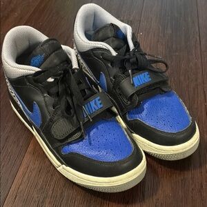 Nike Black and Blue Air Jordan sneakers